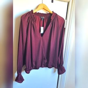 Banana Republic | Long Sleeve Red Blouse